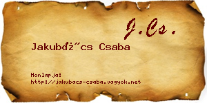 Jakubács Csaba névjegykártya